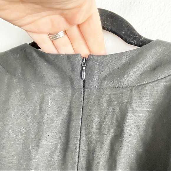 Significant Other Tempo Linen Blend V Neck Kimono Sleeve Romper Solid Black - Picture 4 of 7